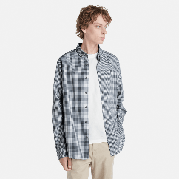 Timberland - Hemd aus Popeline mit Mikro-Vichykaromuster für Herren in Blau, Mann, Blau, Größe: XXL von Timberland