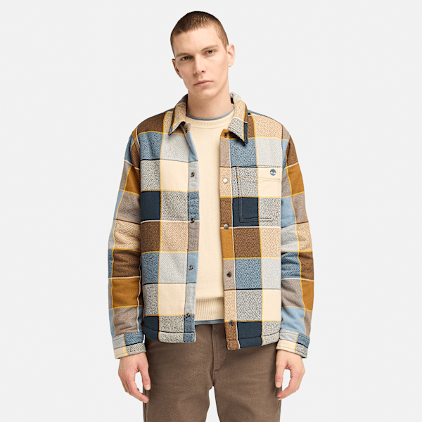 Timberland - Hemdjacke mit Karomuster und Fleecefutter für Herren in Gelb/Blau, Herren, Gelb, Größe: 3XL von Timberland