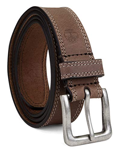 Timberland Herren 35Mm Boot Leather Belt Gürtel, Dunkelbraun (genäht), 34 von Timberland