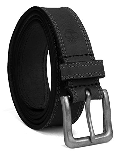 Timberland Herren 35Mm Boot Leather Belt Gürtel, Schwarz (genäht), 34 von Timberland