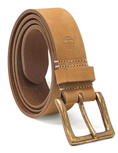 Timberland Herren 38MM Icon Nubuck Boot Leather Belt Gürtel, Beige Weizen, 34 von Timberland