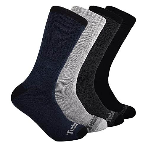 Timberland Herren 4-Pack Crew Socks Mannschaftssocken, Dark Denim (4er-Pack), Einheitsgröße von Timberland