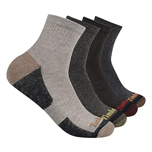 Timberland Herren 4er-Pack halbgepolsterte Viertelsocken Quarter Socken, Braun, Einheitsgre von Timberland