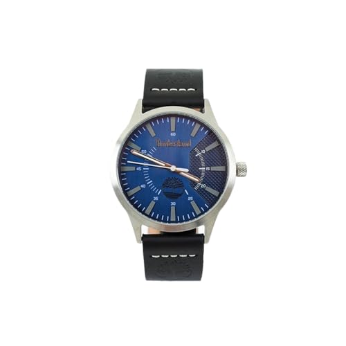 Timberland Hempstead Herren Armband Uhr Analog 40mm Edelstahl/Leder Blau-Schwarz, Wasserdichtigkeit: 5 bar, TDWGA2103602 von Timberland