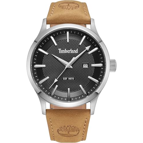Timberland Trumbull Uhr für Herren in der Farbe Braun mit Armband aus Leder Wasserdichtigkeit: 5 bar, Gehäusedurchmesser: 45 mm, TDWGB0041003 von Timberland