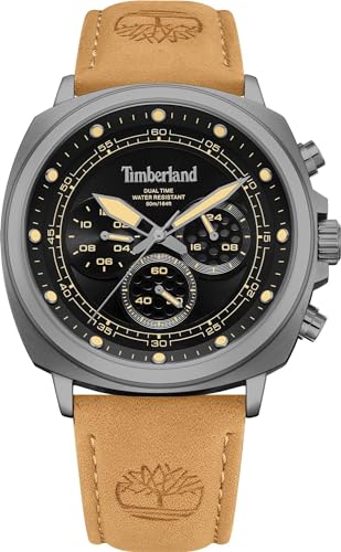 Timberland Williston-SMALL Uhr für Herren in der Farbe Beige mit Armband aus Leder Wasserdichtigkeit: 5 bar, Gehäusedurchmesser: 43 mm, TDWGF0042002 von Timberland