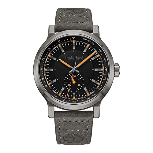 Timberland Herren Multifunktionsuhr Driscoll in der Farbe Schwarz mit Lederarmband, Gehäusedurchmesser: 46 mm, TDWGF2231003 von Timberland