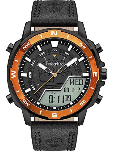 Timberland MILWOOD Herren Armbanduhr aus Leder in der Farbe Schwarz, Gehäusedurchmesser: 49,5mm, TDWJD2004501 von Timberland