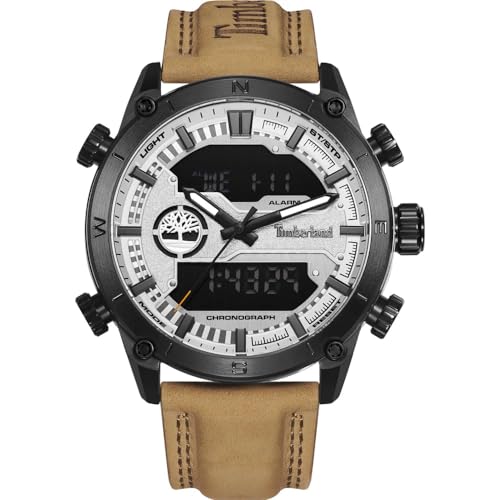 Timberland Herren Analog Uhr mit grauem Zifferblatt - TDWGP2201903, braun, Modern, braun, Modern von Timberland