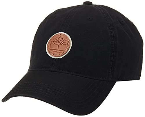 Timberland Herren Baseball Cap with Leather Patch Baseballkappe, Schwarz/einfarbiges Logo, Einheitsgröße von Timberland