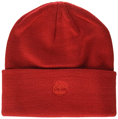 Timberland Herren Beanie mit Bündchen und Gesticktem Logo Winter-Hut, Barbados Kirsche, Einheitsgröße von Timberland