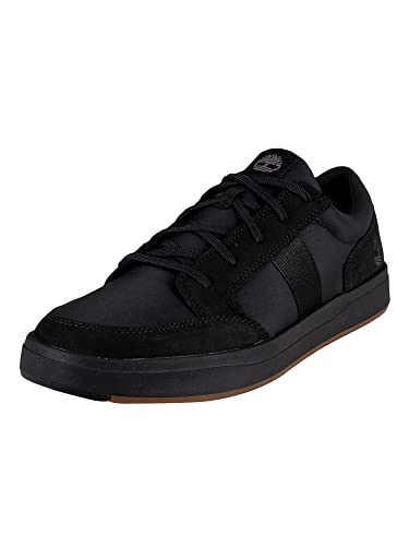 Timberland Herren Davis Square Fabric and Leather Oxford Basic Sneaker, Black Nubuck, 45.5 EU von Timberland