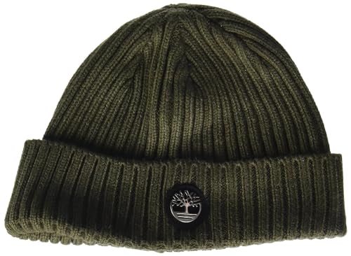 Timberland Herren Gerippte Uhrenkappe mit Logo-Platte Beanie-Mütze, Traubenblatt, Einheitsgröße von Timberland