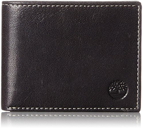 Timberland Herren Leder Trifold Hybrid Passcase Wallet, Schwarz (Hundson), Einheitsgröße von Timberland