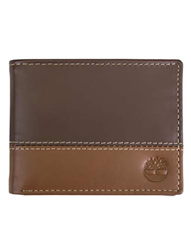 Timberland Herren Leder Trifold Hybrid Passcase Wallet, braun, Einheitsgröße von Timberland