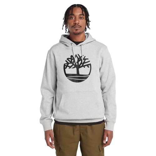 Timberland Herren Kennebec River Tree Logo Hoodie Sweatshirt, Mittelgrau meliert, Medium von Timberland