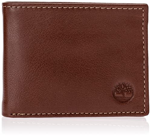 Timberland Herren Leder Trifold Hybrid Passcase Wallet, Cognac (Hundson), Einheitsgröße von Timberland