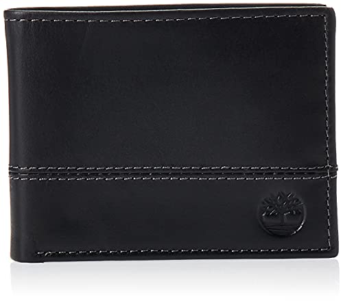 Timberland Herren Leder Trifold Hybrid Passcase Wallet, Schwarz, Einheitsgröße von Timberland