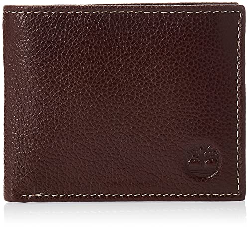 Timberland Herren Ledergeldbörse mit aufgesetzter Klapptasche Reisezubehör-Faltbare Brieftasche, Braun (Sportz), Einheitsgröße von Timberland