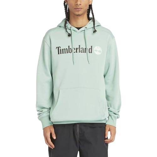 Timberland Herren Linear Logo Hoodie Sweatshirt, grün (Granite Green), Small von Timberland