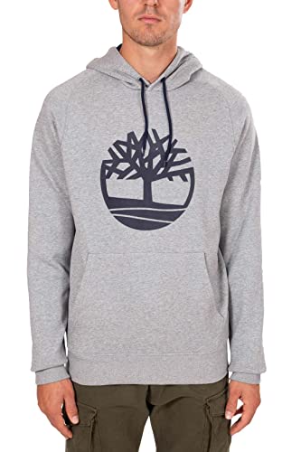 Timberland Herren Northwood TFO Tree Logo Brushback Hoodie MEDIUM Grey Heather Kapuzenpullover, Gris, XL von Timberland