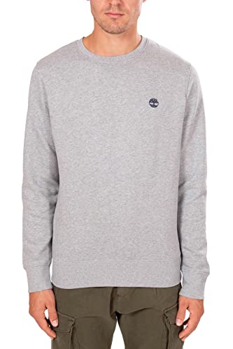 Timberland Herren Oyster River TFO Chest Logo Brushback Crew Neck MEDIUM Grey Heather Kapuzenpullover, grau, XL von Timberland