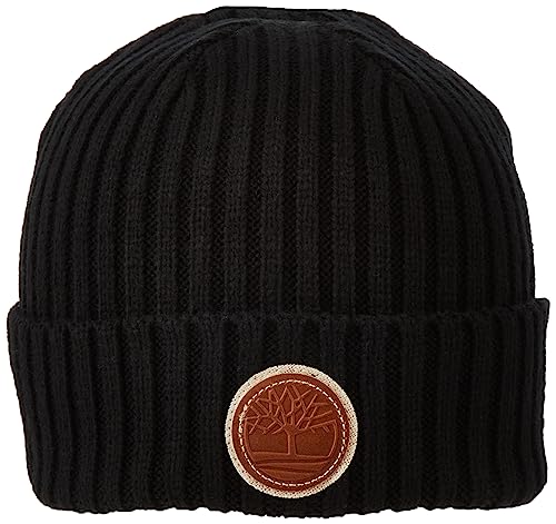 Timberland Herren Rib Shallow Beanie-Mtze, Schwarz, Einheitsgröße von Timberland