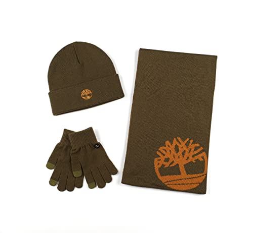 Timberland Herren Schalldämpfer, Mütze mit Bündchen und Magic Glove Set Beanie, Traubenblatt, Einheitsgröße von Timberland