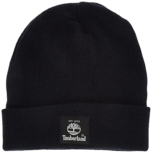 Timberland Herren Short Watch Cap with Woven Label Hut für kaltes Wetter, Dunkles Marineblau, Einheitsgröße von Timberland