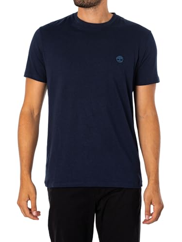 Timberland Herren Slim Fit T-Shirt Mit Gesticktem Logo, Blue, M von Timberland