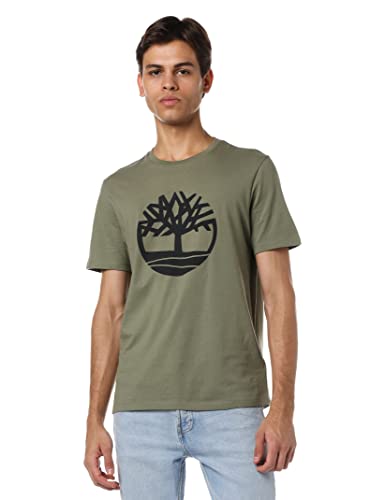 Timberland - Herren T-Shirt mit kurzen Ärmeln aus Bio-Baumwolle - Grün, Cassel Terra, XL von Timberland