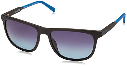 Timberland Herren TBA9269, Casual Sonnenbrille aus Leichtem Metall, Quadratische Linsenform, Rauchgraue Polarisierte Gläser, Mattes Schwarz, Mattschwarz, 58 von Timberland