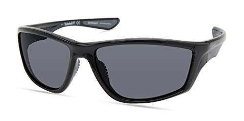 Timberland Herren TBA9272, Casual Sonnenbrille in Leichtem Design, Rechteckige Linsenform, Polarisierte Rauchblaue Gläser, Mattes Blau, Schwarz Hochglanz, 64 von Timberland