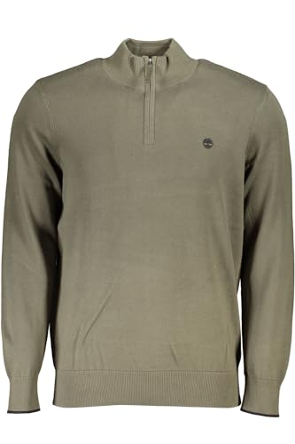 Timberland Herren TFO Cotton 1/4 Zip Sweater Polo-Pullover, Grün (Leaf Green), Large von Timberland