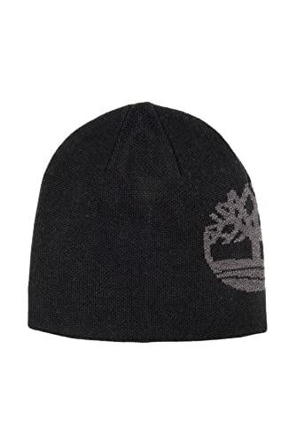 Timberland Herren Wendbare Jacquard-mütze mit Winter-Hut, schwarz/grau, Einheitsgröße von Timberland