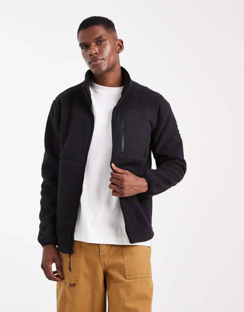 Timberland - Jacke aus hochflorigem Fleece in Schwarz von Timberland