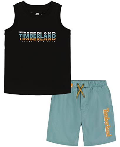 Timberland Jungen 2-teiliges Shorts-Set, Tiefschwarz/Mineralblau, 4 Jahre von Timberland