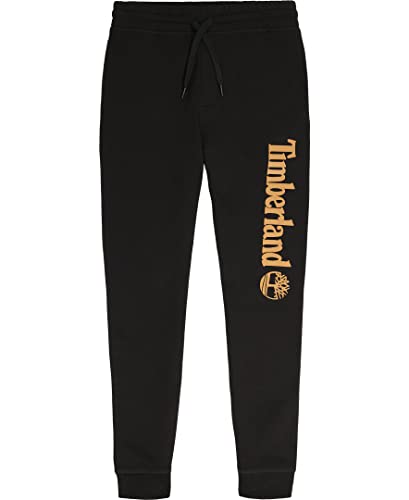 Timberland Jungen Fleece-Jogginghose zum Überziehen, Großes Logo, Schwarz, 14-16 von Timberland