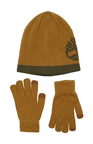 Timberland Jungen Wendemütze & Magic Glove Geschenkset Mütze für kaltes Wetter, Wendbar, Einheitsgröße von Timberland