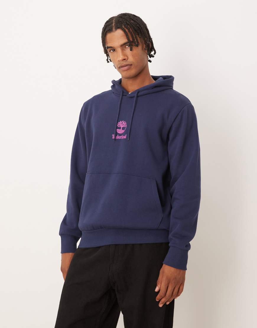 Timberland - Kapuzenpullover in Peacoat mit Stapellogo-Marineblau von Timberland