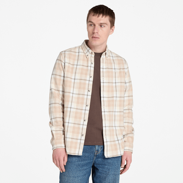 Timberland - Kariertes Flanellhemd für Herren in Beige, Herren, Beige, Größe: L von Timberland