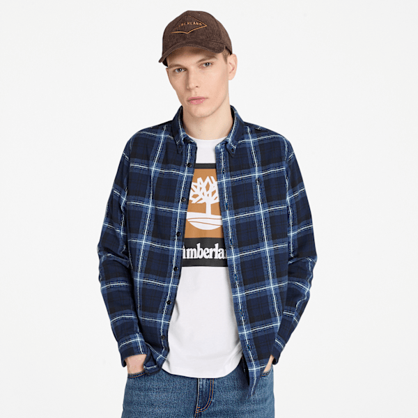 Timberland - Kariertes Flanellhemd für Herren in Dunkelblau, Herren, Blau, Größe: 3XL von Timberland