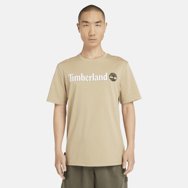 Timberland - Kennebec River Linear Logo-T-Shirt für Herren in Beige, Herren, Beige, Größe: 3XL von Timberland