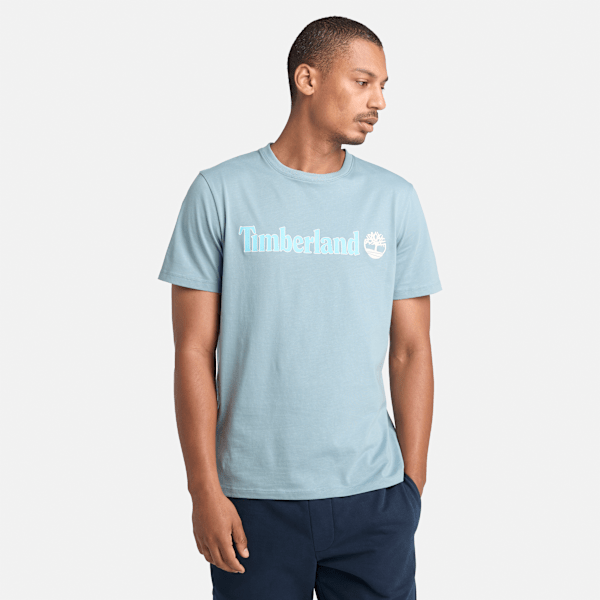 Timberland - Kennebec River Linear Logo-T-Shirt für Herren in Hellblau, Mann, Blau, Größe: S von Timberland