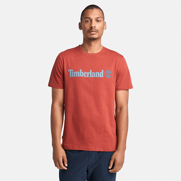 Timberland - Kennebec River Linear Logo-T-Shirt für Herren in Rot, Herren, Rot, Größe: S von Timberland