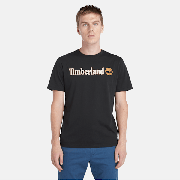 Timberland - Kennebec River Linear Logo-T-Shirt für Herren in Schwarz, Herren, Schwarz, Größe: L von Timberland