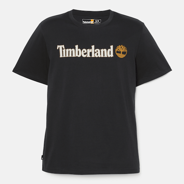Timberland - Kennebec River Linear Logo-T-Shirt für Herren in Schwarz, Mann, Schwarz, Größe: XL von Timberland