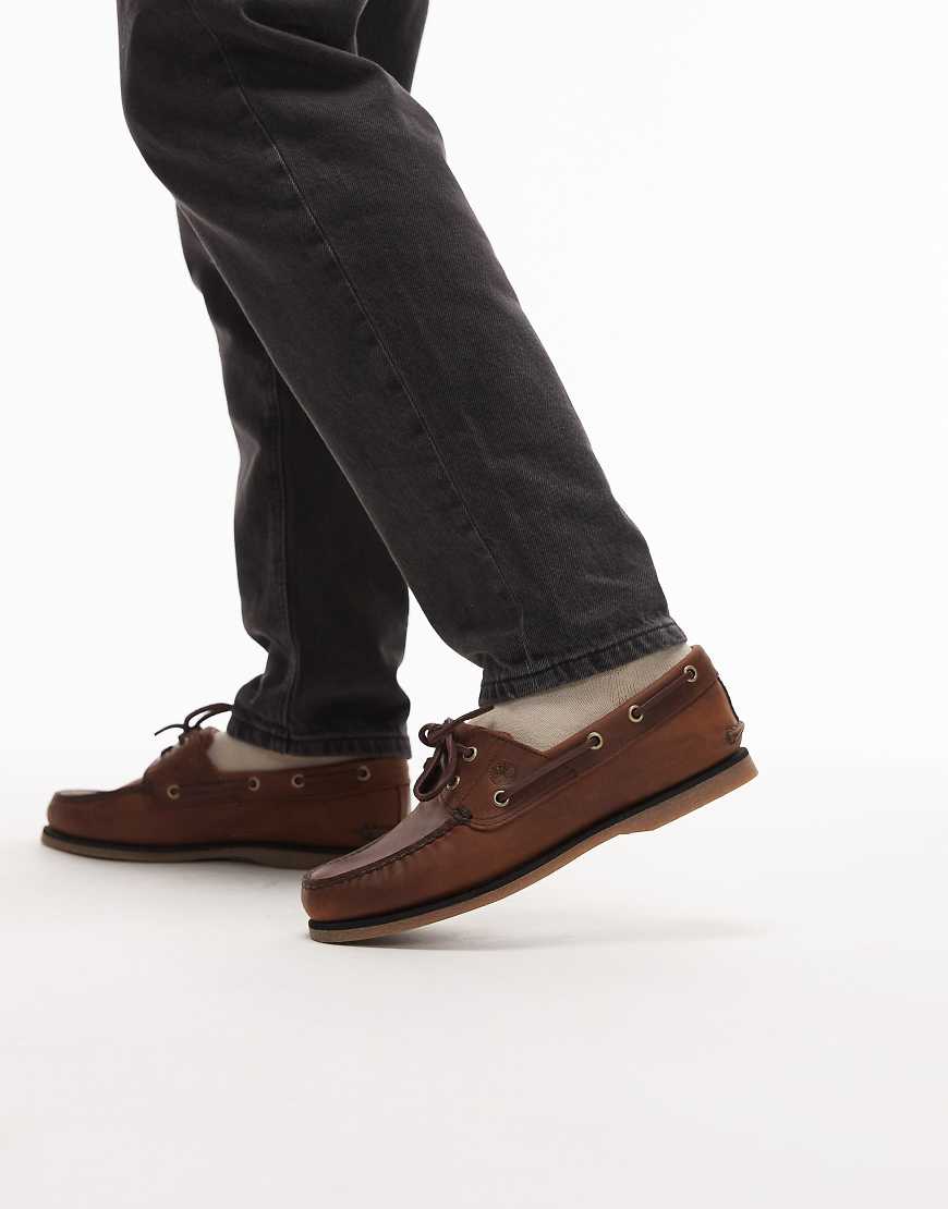 Timberland - Klassische Leder-Bootsschuhe in Braun mit 2 Ösen-Brown von Timberland