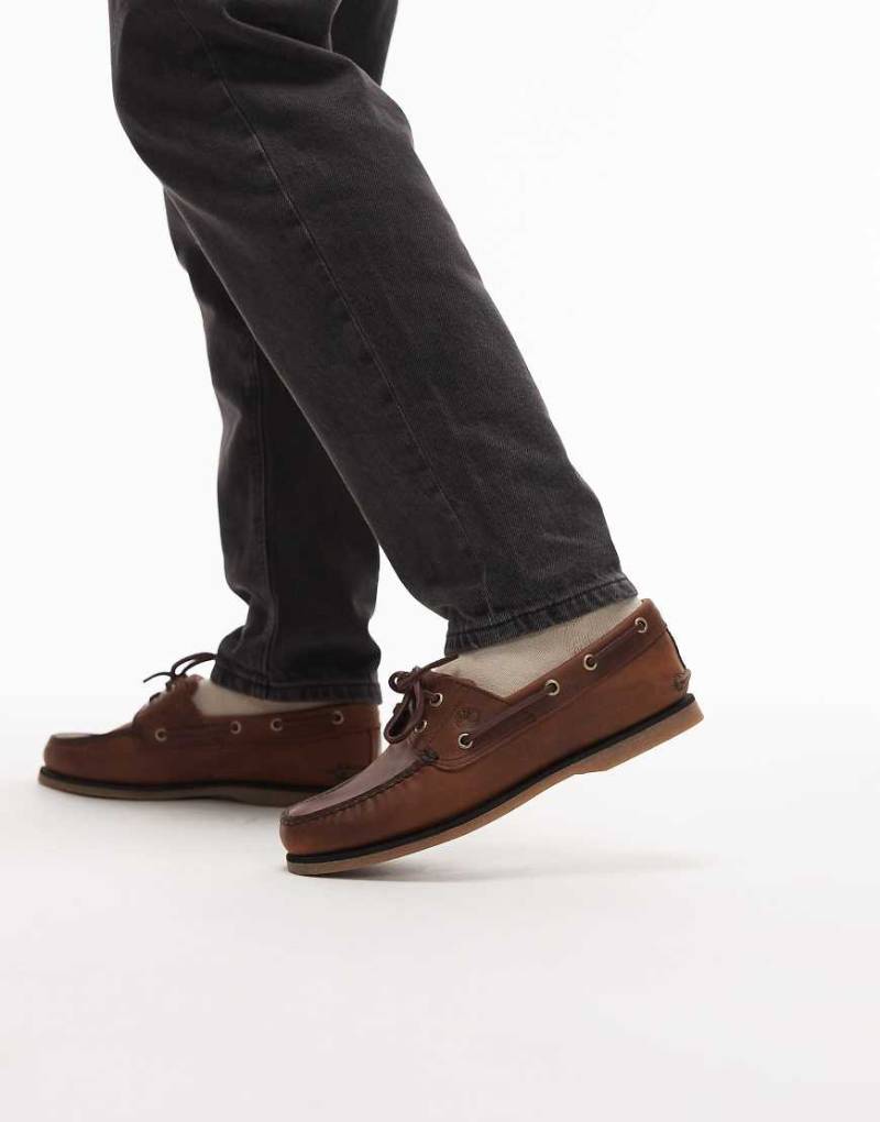 Timberland - Klassische Leder-Bootsschuhe in Braun mit 2 Ösen-Brown von Timberland