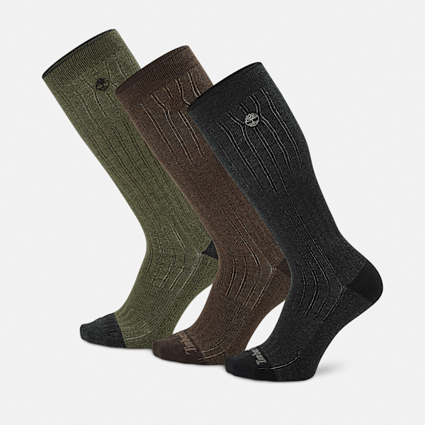 Timberland - Knielange Timberland Danforth Socken im 3er-Pack für Herren in Dunkelgrün, Herren, Grün, Größe: M von Timberland